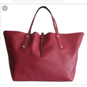 Annabel Ingall "Isabell" Maroon Leather Tote
